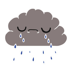cartoon of cute crying cloud