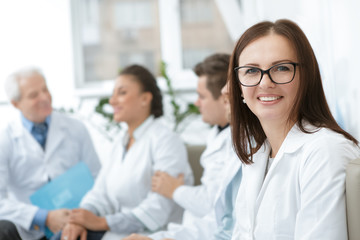 Medical team having a break at the hospital