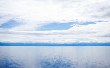 blue sky and lake