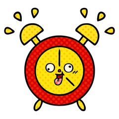 comic book style cartoon alarm clock