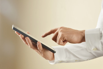 Businessman using digital tablet