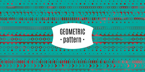 Tribal etnic surface seamless pattern design. Geomtric gradient background