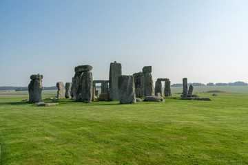 stonehenge with clear blue sky, england