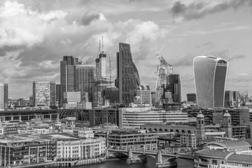 London Financial district, city skyline