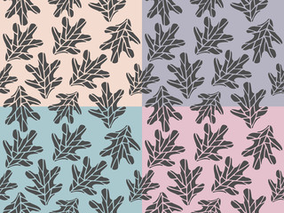 seamless floral pattern with leaves, foliage print pattern, pastel colour background