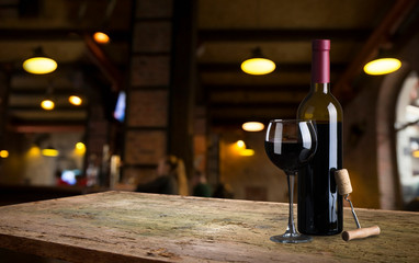 Wine and free space for your decoration