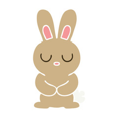 quirky hand drawn cartoon rabbit