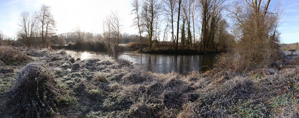 Frosty rural landscape