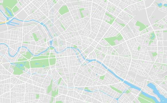 Berlin, Germany Downtown Street Map