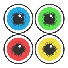 Eye icon set isolated on the white background