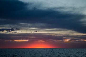Ocean and sky sunset landscape