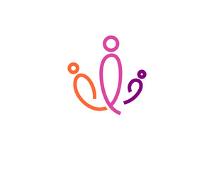 Logotype geometric icon people medical center