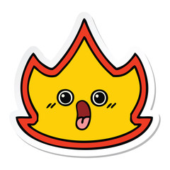 sticker of a cute cartoon fire