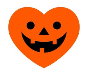 ハート型のハロウィンカボチャの顔