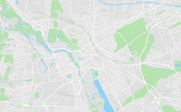 Hanover, Germany downtown street map