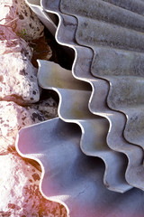 undulating asbestos leaves abandoned _ pollution - asbestos pollution