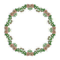 Vector illustration crowd colorful floral frame hand drawn