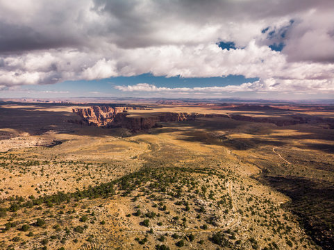 Aerial Drone - Beautiful view at the Edge of the Canyon at the Grand canyon in the USA © MichaelStabentheiner
