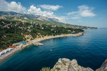 Fototapeta premium Rocky Black sea coast in Yalta district, Crimea 