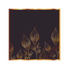 pattern flowers and leafs isolated icon