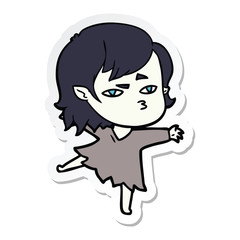 sticker of a cartoon vampire girl