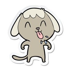sticker of a cute cartoon dog