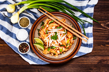 Pad thai - grilled meat and noodles