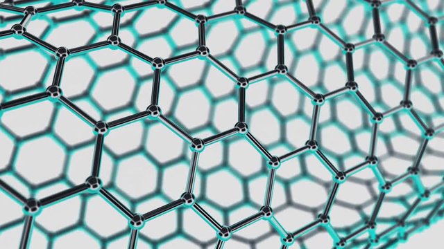 Graphene cellular structure. High-end material of 21 century. Production of super-efficient conductors. Hexagonal structure. Nanoelectronics