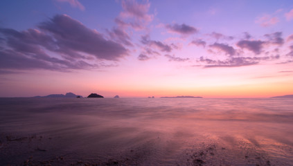 Fototapeta na wymiar Sunset colourful Nature on Andaman Sea Thailand