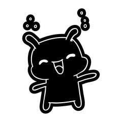 cartoon icon kawaii cute happy alien