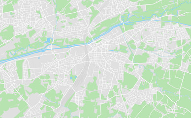 Hamm, Germany downtown street map