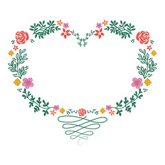 Vector illustration colorful floral frame for invitation card hand drawn