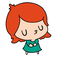 Fototapeta premium cartoon of a cute kawaii girl