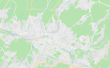 Saarbrucken, Germany downtown street map