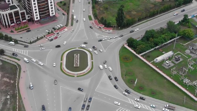 Flight over the city of Grozny. Chechen Republic.