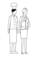 Jobs and professions avatar in black and white