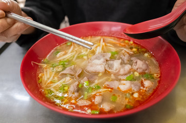 Thai noodles at restaurant