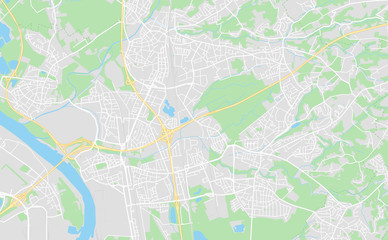 Leverkusen, Germany downtown street map