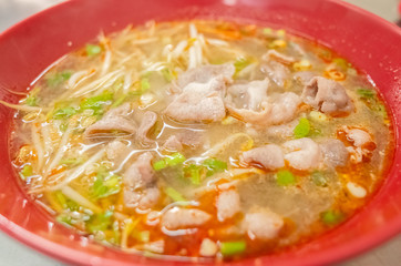 Thai noodles at restaurant