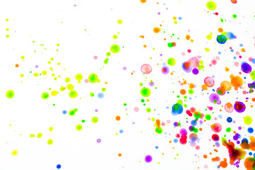 Watercolour Coloured Paint Drips Splatters and spots for Background
