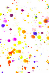 Watercolour Coloured Paint Drips Splatters and spots for Background