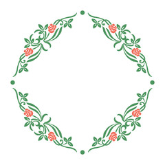 Fototapeta na wymiar Vector illustration green leaf wreath frames for greeting card hand drawn