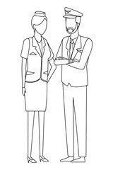 Jobs and professions avatar in black and white