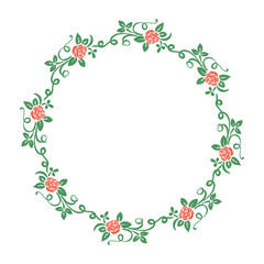 Vector illustration green leaf wreath frames for greeting card hand drawn