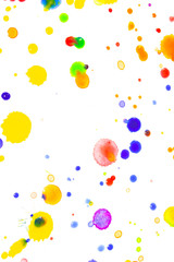 Watercolour Coloured Paint Drips Splatters and spots for Background