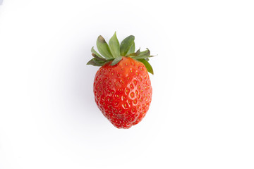 conceptual photo of strawberries, ripe and appetizing strawberries on a white background, a dietary product useful for health and heart with antioxidants for dessert and salads. patern, isolate