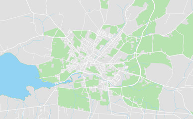 Tralee, Ireland downtown street map