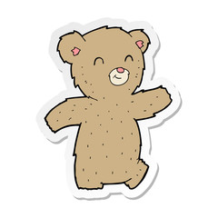 sticker of a cartoon teddy bear