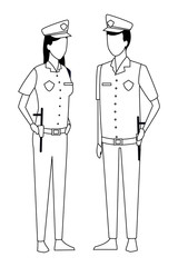 Jobs and professions avatar in black and white