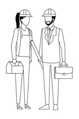 Jobs and professions avatar in black and white